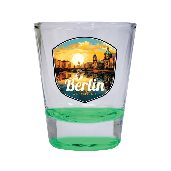 Berlin Germany Design C Souvenir 2 Ounce Shot Glass Round Image 3