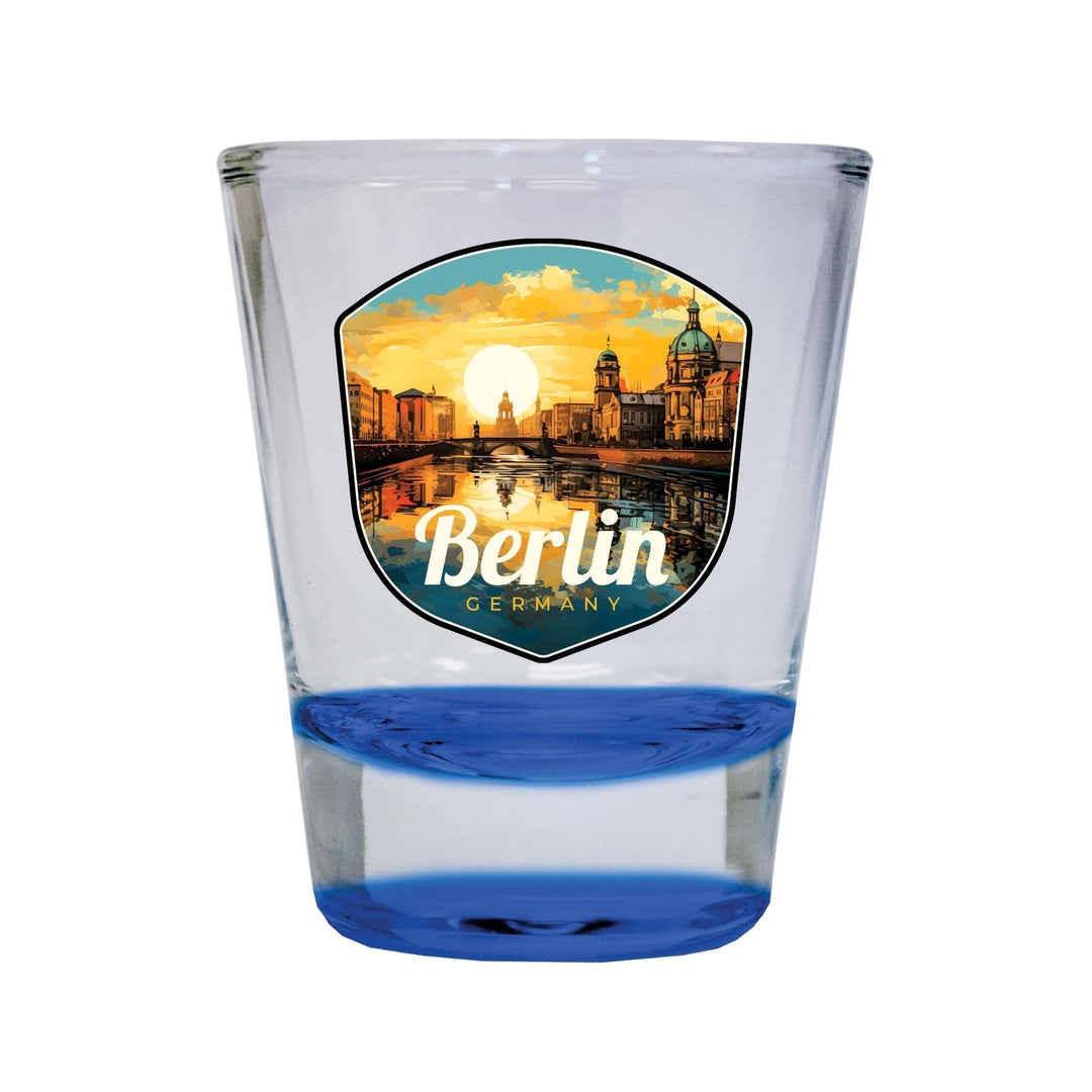 Berlin Germany Design C Souvenir 2 Ounce Shot Glass Round Image 4