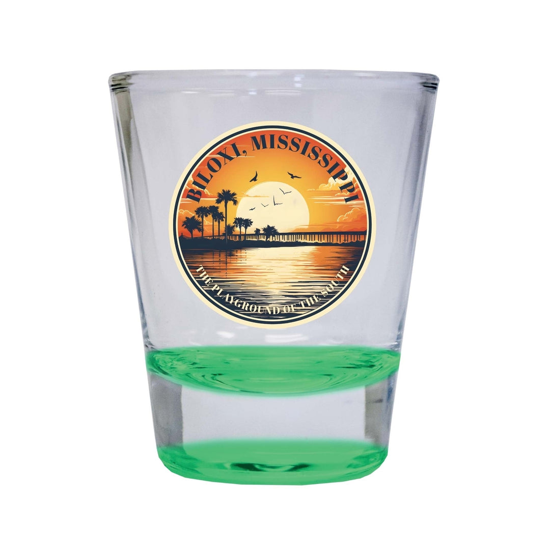 Biloxi Mississippi Design A Souvenir 2 Ounce Shot Glass Round Image 1