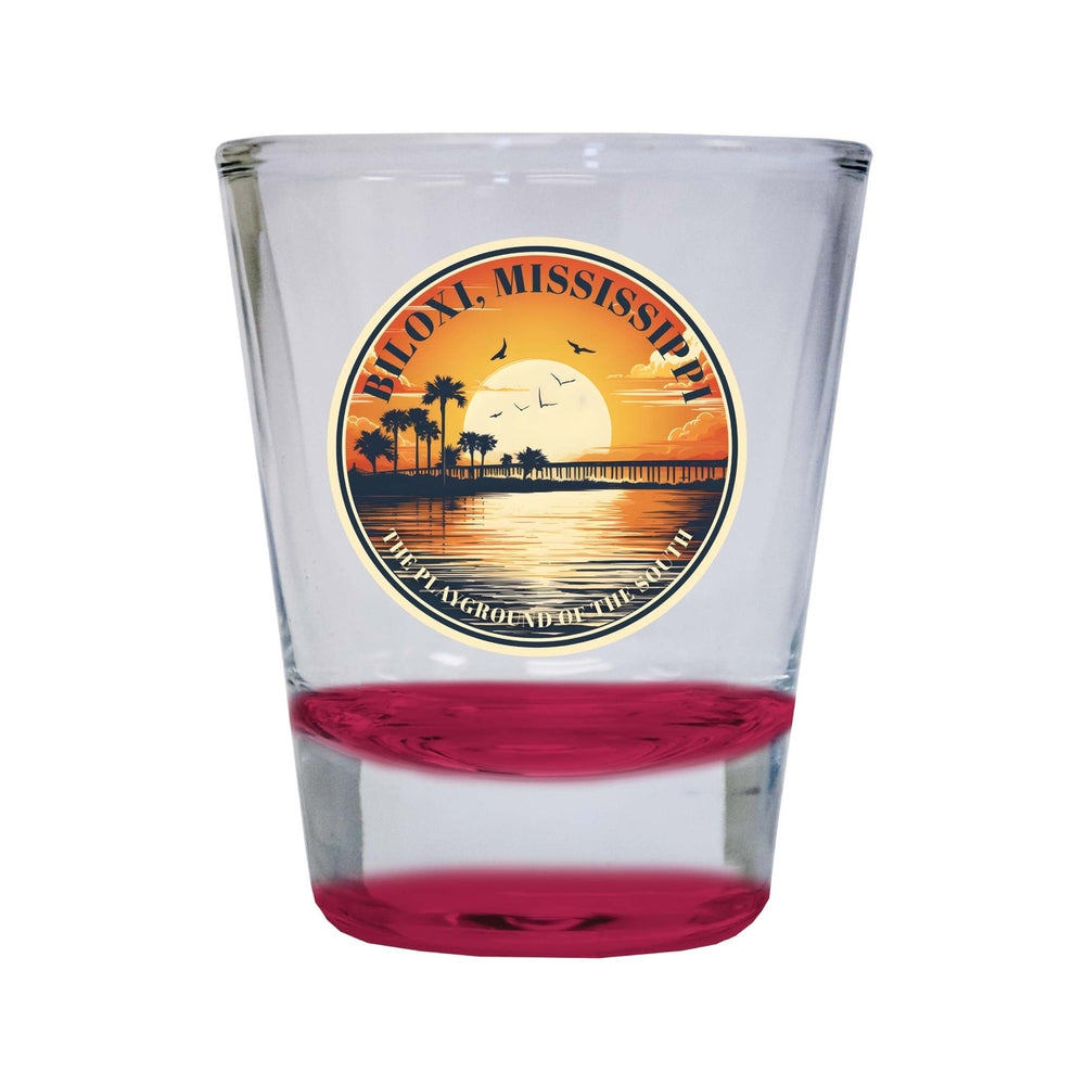 Biloxi Mississippi Design A Souvenir 2 Ounce Shot Glass Round Image 2