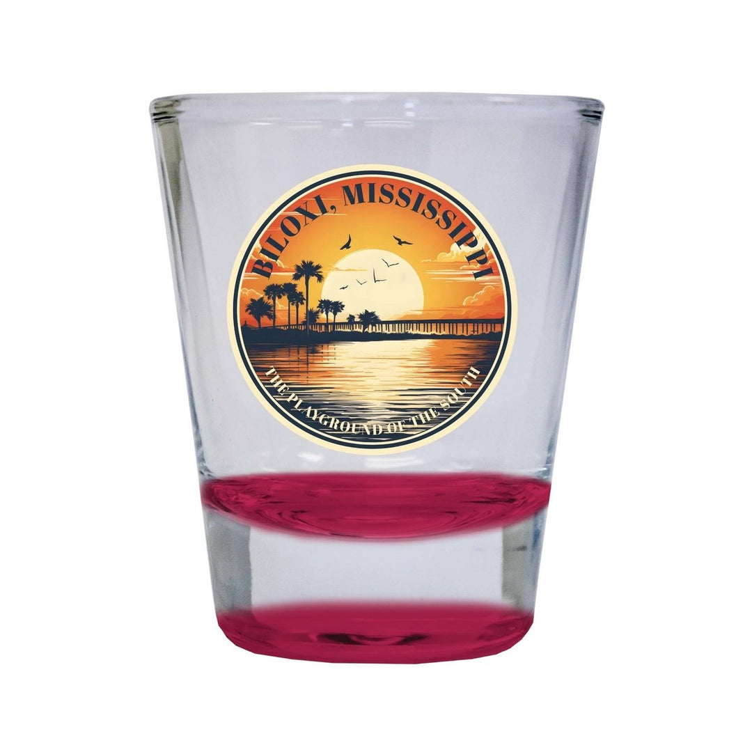 Biloxi Mississippi Design A Souvenir 2 Ounce Shot Glass Round Image 1