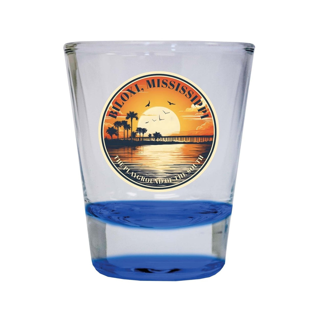 Biloxi Mississippi Design A Souvenir 2 Ounce Shot Glass Round Image 3