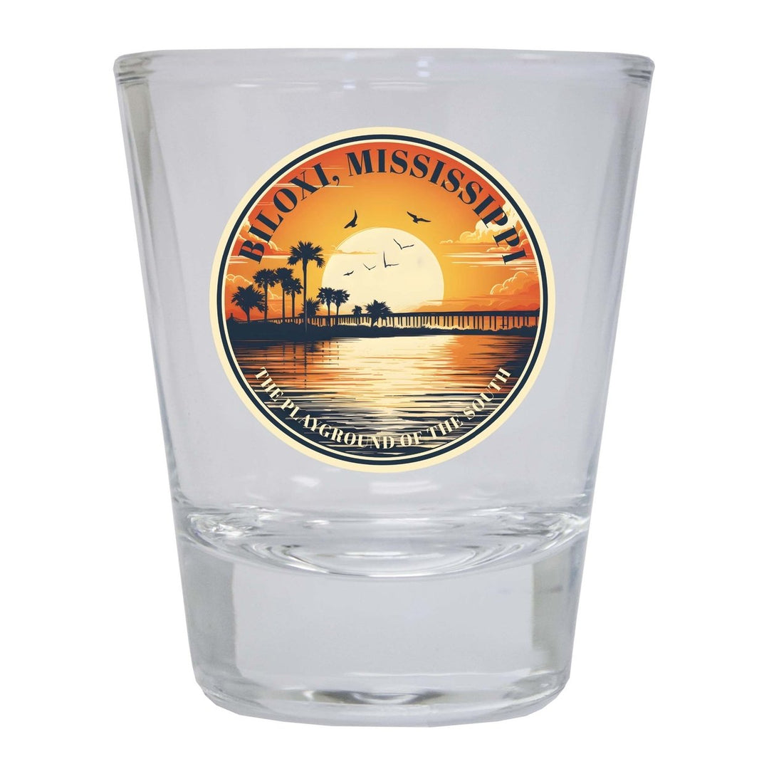 Biloxi Mississippi Design A Souvenir 2 Ounce Shot Glass Round Image 4