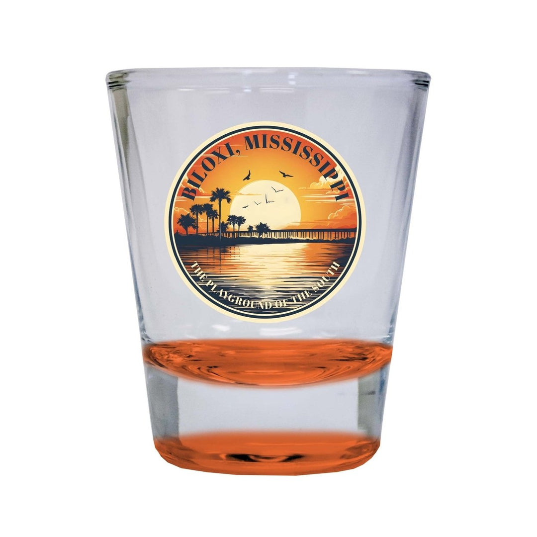 Biloxi Mississippi Design A Souvenir 2 Ounce Shot Glass Round Image 4