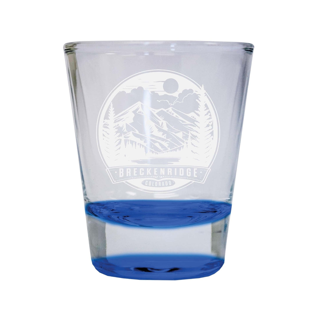 Brekenridge Colorado Souvenir 2 Ounce Engraved Shot Glass Round Image 3