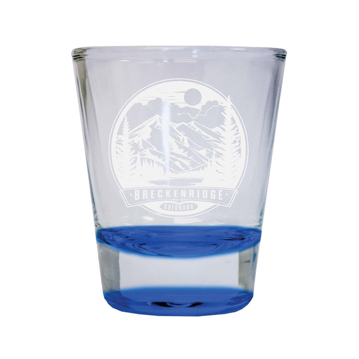 Brekenridge Colorado Souvenir 2 Ounce Engraved Shot Glass Round Image 3