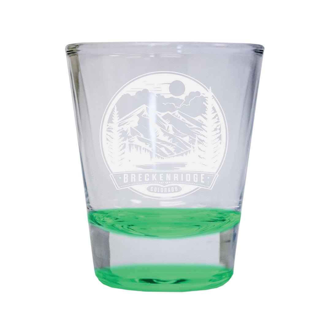 Brekenridge Colorado Souvenir 2 Ounce Engraved Shot Glass Round Image 4