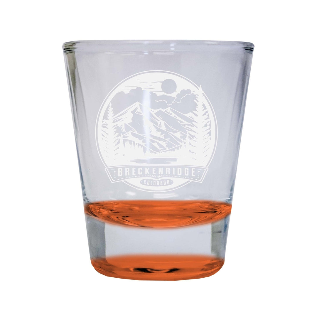 Brekenridge Colorado Souvenir 2 Ounce Engraved Shot Glass Round Image 4