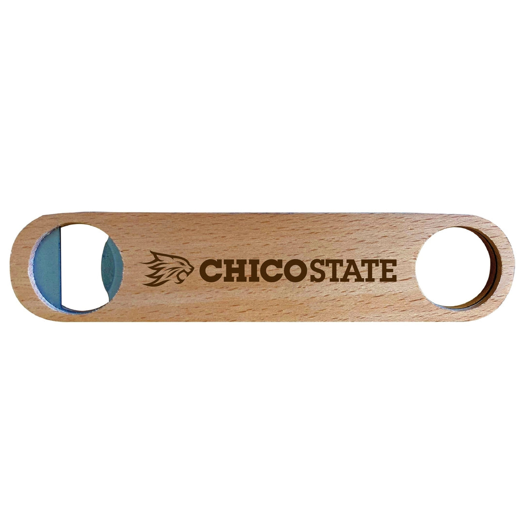 California State University Chico Engraved Wooden Bottle Opener Officially Licensed Collegiate Product Image 1