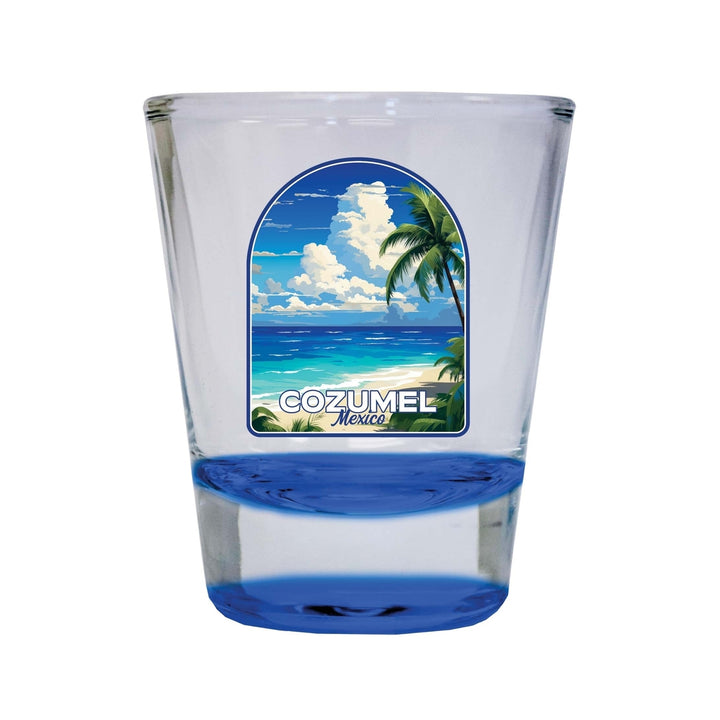 Cozumel Mexico Design C Souvenir 2 Ounce Shot Glass Round Image 1