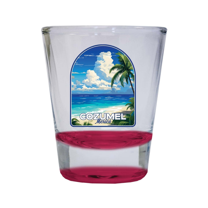 Cozumel Mexico Design C Souvenir 2 Ounce Shot Glass Round Image 2