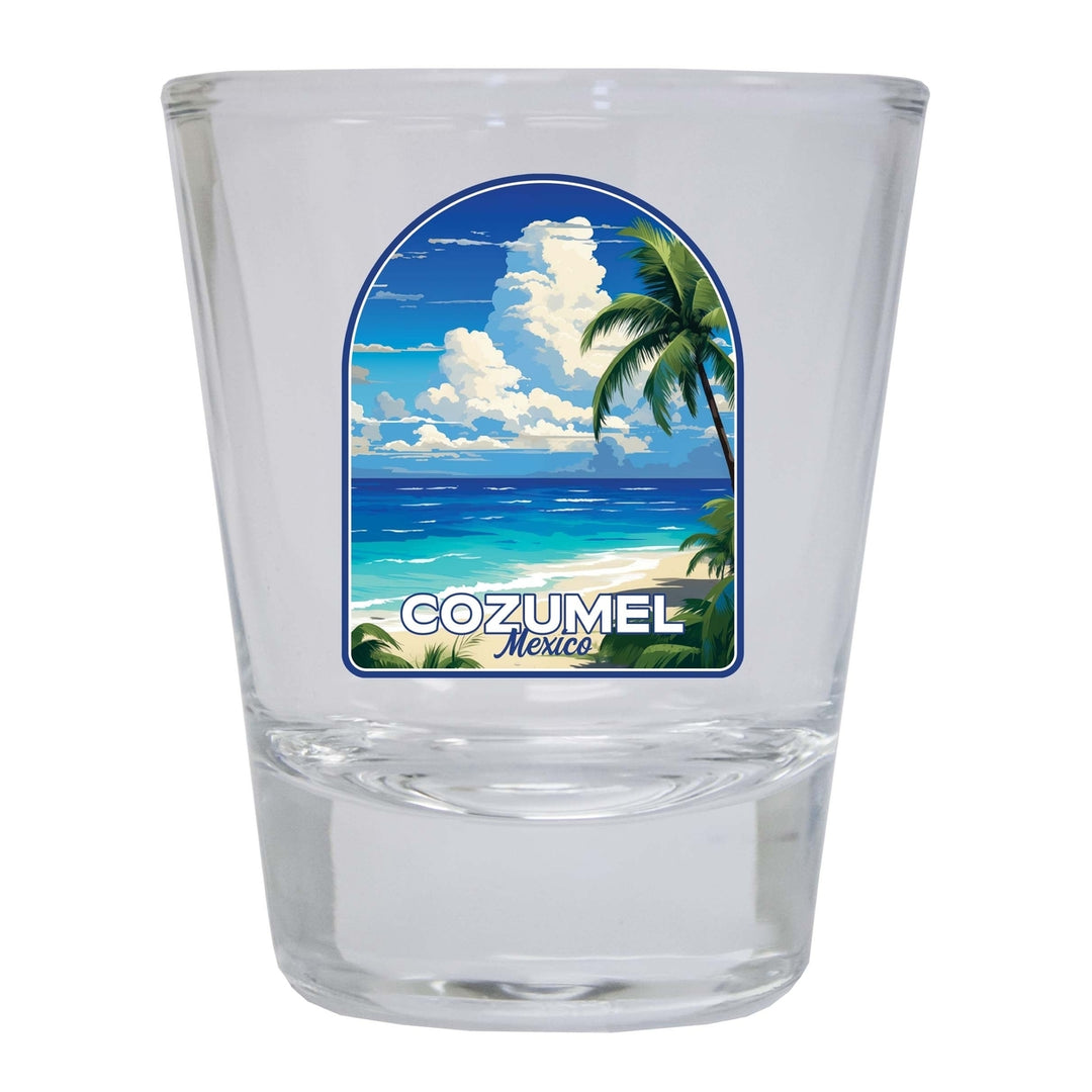 Cozumel Mexico Design C Souvenir 2 Ounce Shot Glass Round Image 3