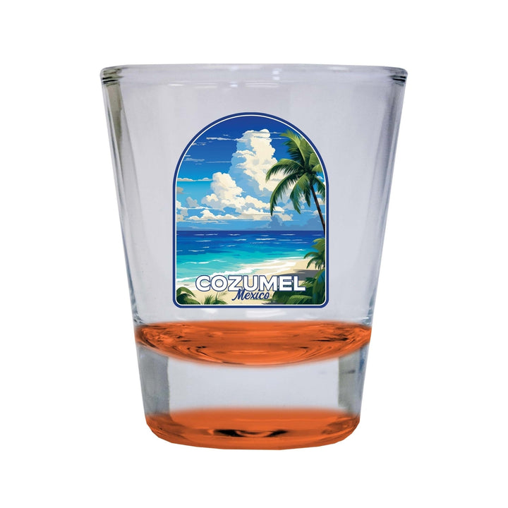 Cozumel Mexico Design C Souvenir 2 Ounce Shot Glass Round Image 4