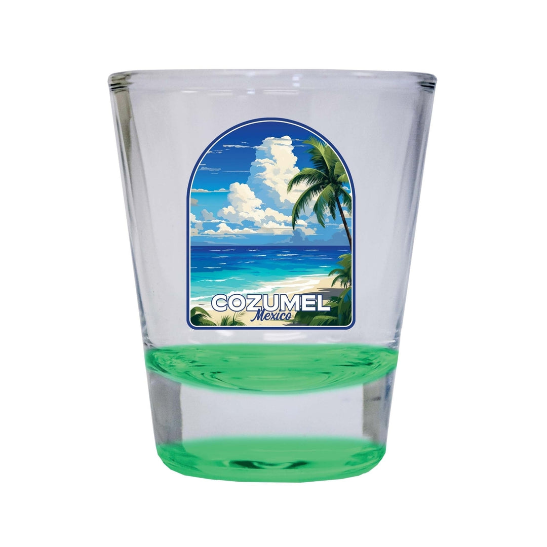 Cozumel Mexico Design C Souvenir 2 Ounce Shot Glass Round Image 4