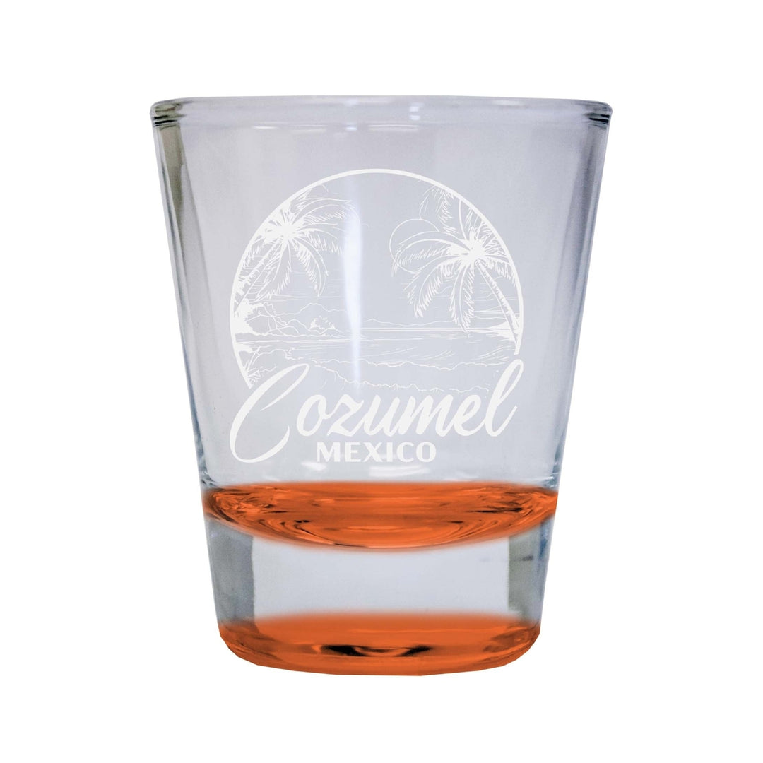 Cozumel Mexico Souvenir 2 Ounce Engraved Shot Glass Round Image 3