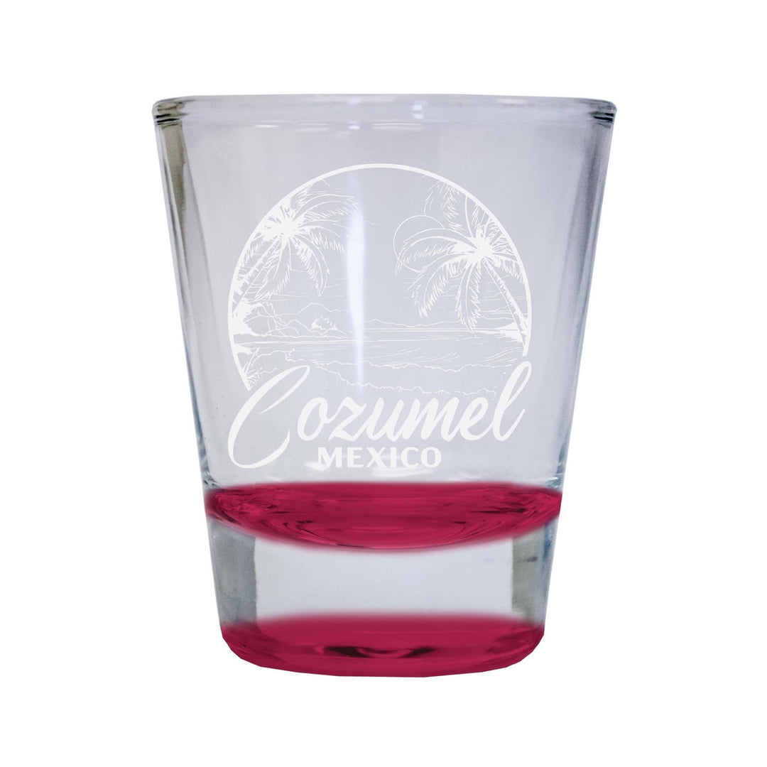 Cozumel Mexico Souvenir 2 Ounce Engraved Shot Glass Round Image 4