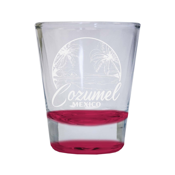 Cozumel Mexico Souvenir 2 Ounce Engraved Shot Glass Round Image 4