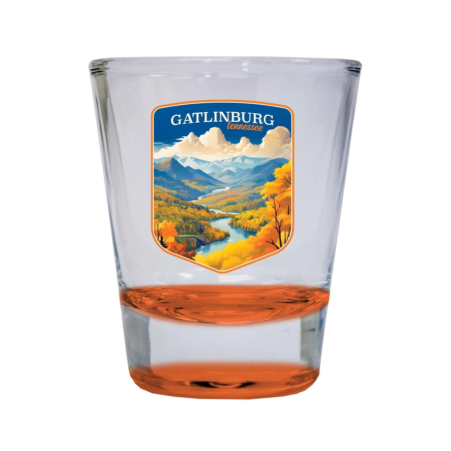 Gatlinburg Tennessee Design D Souvenir 2 Ounce Shot Glass Round Image 1