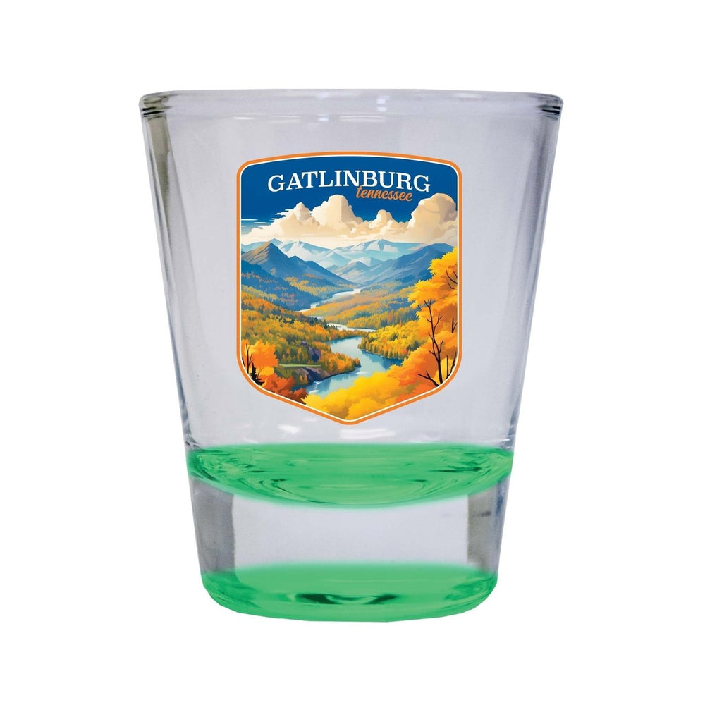 Gatlinburg Tennessee Design D Souvenir 2 Ounce Shot Glass Round Image 2