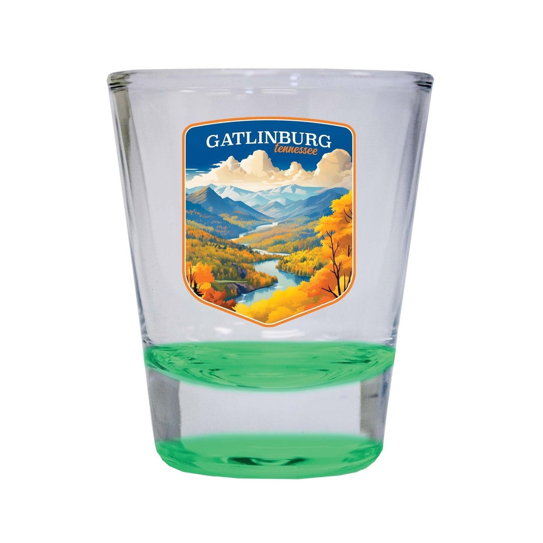 Gatlinburg Tennessee Design D Souvenir 2 Ounce Shot Glass Round Image 1