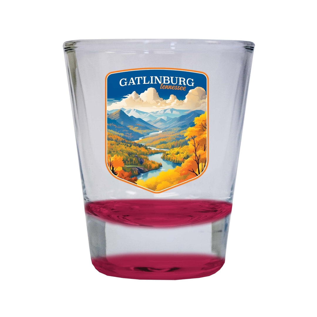 Gatlinburg Tennessee Design D Souvenir 2 Ounce Shot Glass Round Image 4