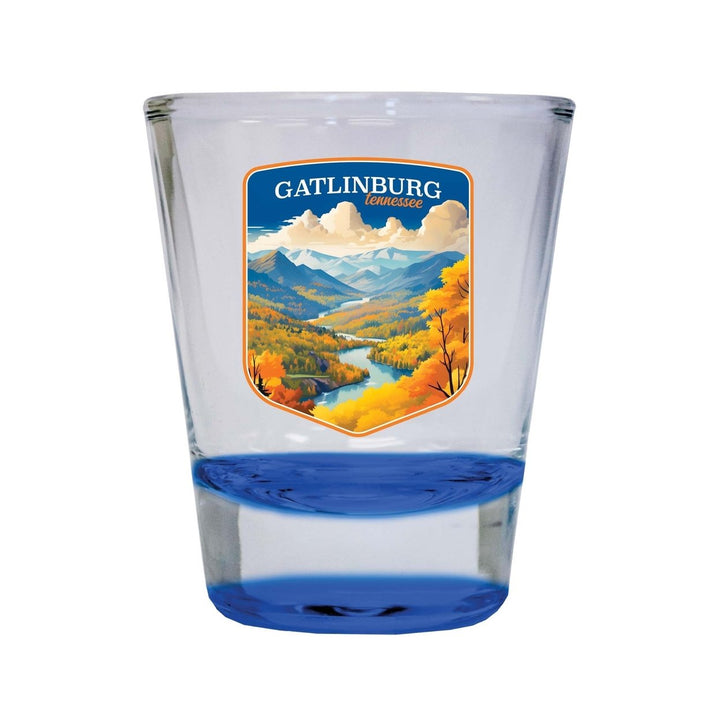 Gatlinburg Tennessee Design D Souvenir 2 Ounce Shot Glass Round Image 1