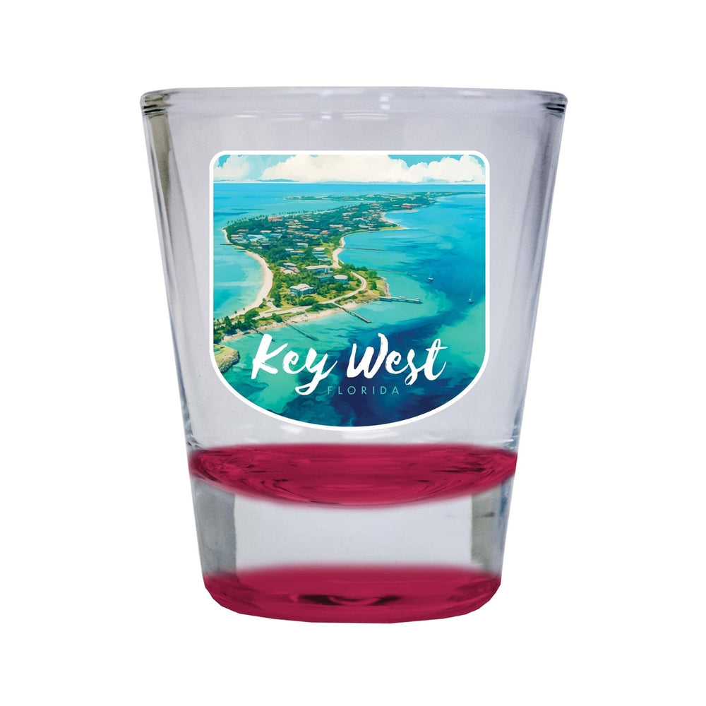 Key West Florida Design A Souvenir 2 Ounce Shot Glass Round Image 2