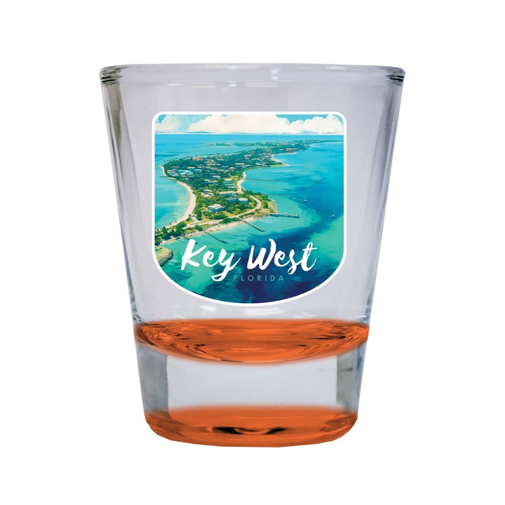 Key West Florida Design A Souvenir 2 Ounce Shot Glass Round Image 3