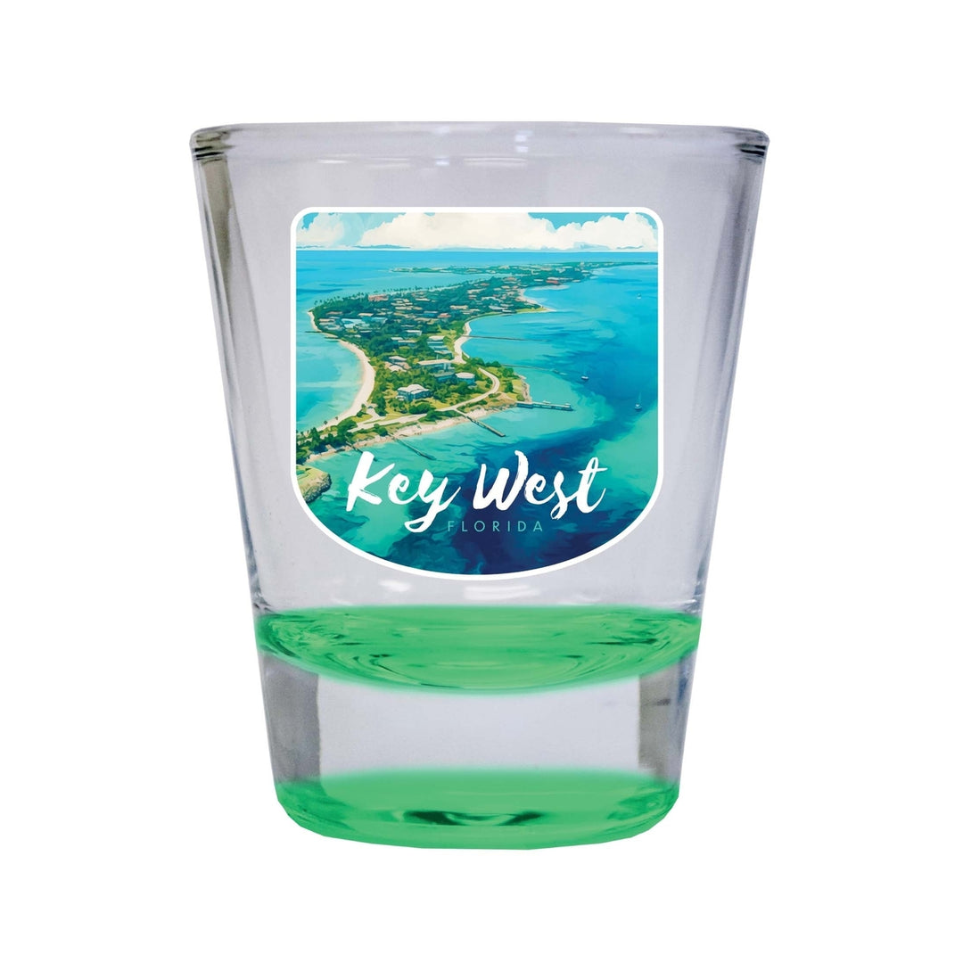 Key West Florida Design A Souvenir 2 Ounce Shot Glass Round Image 4