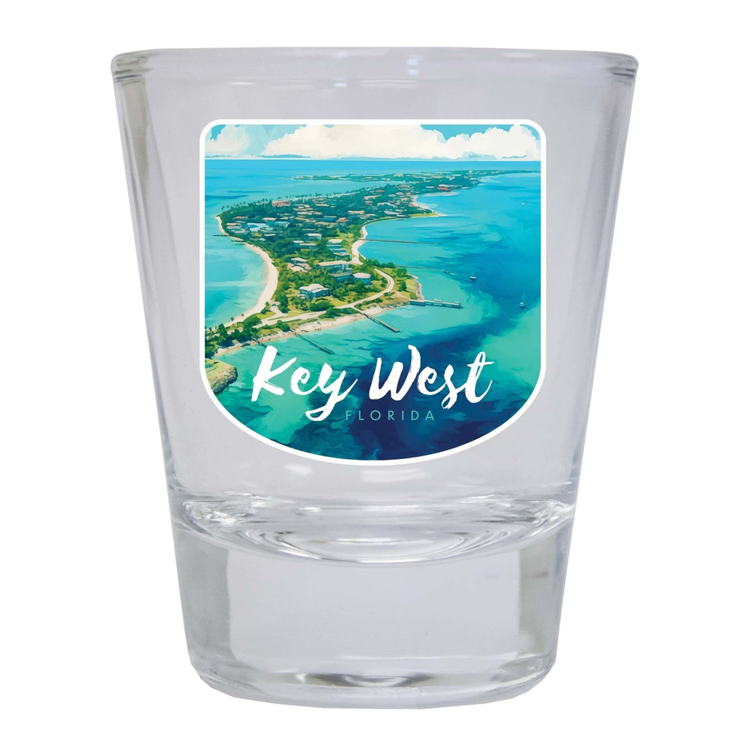 Key West Florida Design A Souvenir 2 Ounce Shot Glass Round Image 4