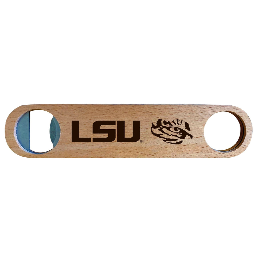 LSU-Tigers Engraved Wooden Bottle Opener Officially Licensed Collegiate Product Image 1