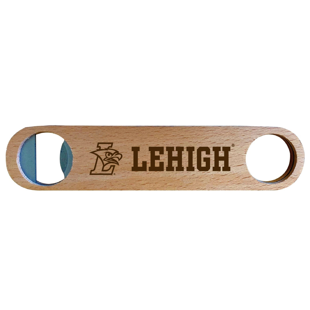 Lehigh University Mountain Hawks Engraved Wooden Bottle Opener Officially Licensed Collegiate Product Image 1