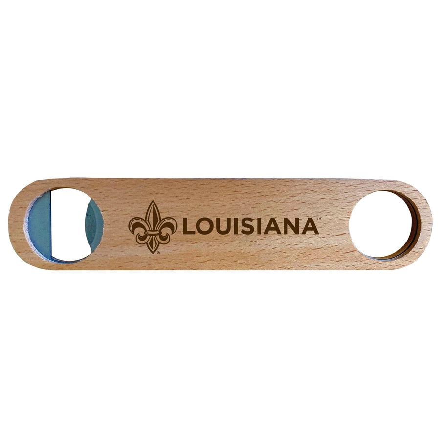 Louisiana at Lafayette Engraved Wooden Bottle Opener Officially Licensed Collegiate Product Image 1