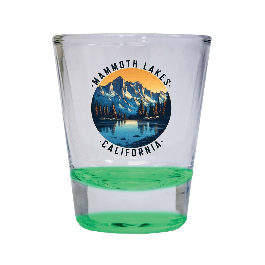 Mammoth Lakes California Design B Souvenir 2 Ounce Shot Glass Round Image 3