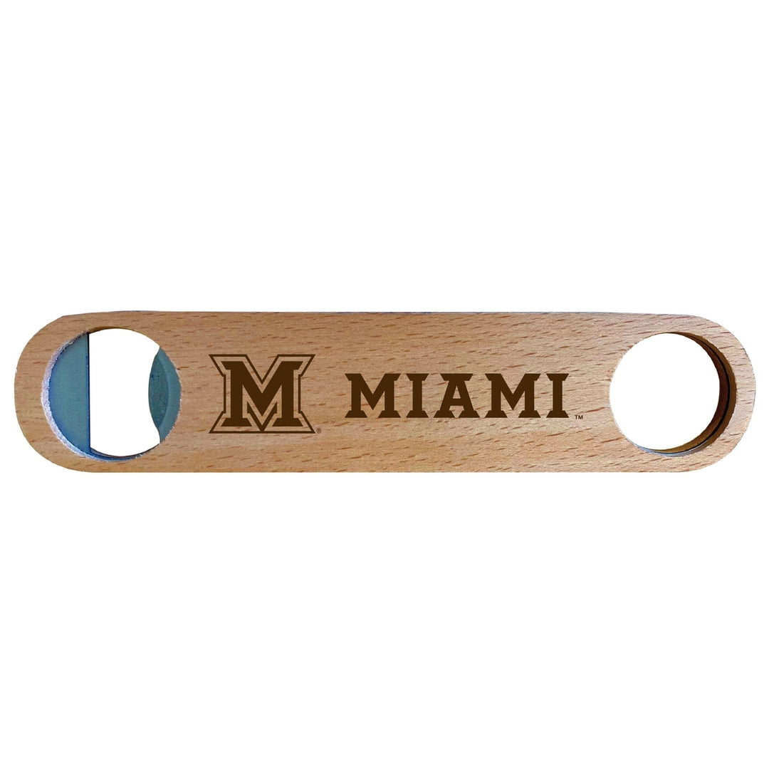 Miami of Ohio Engraved Wooden Bottle Opener Officially Licensed Collegiate Product Image 1