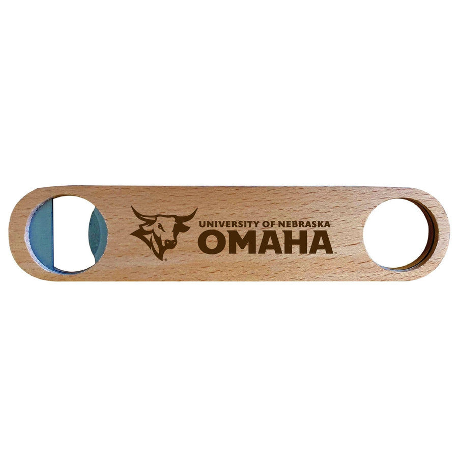 Nebraska at Omaha Engraved Wooden Bottle Opener Officially Licensed Collegiate Product Image 1