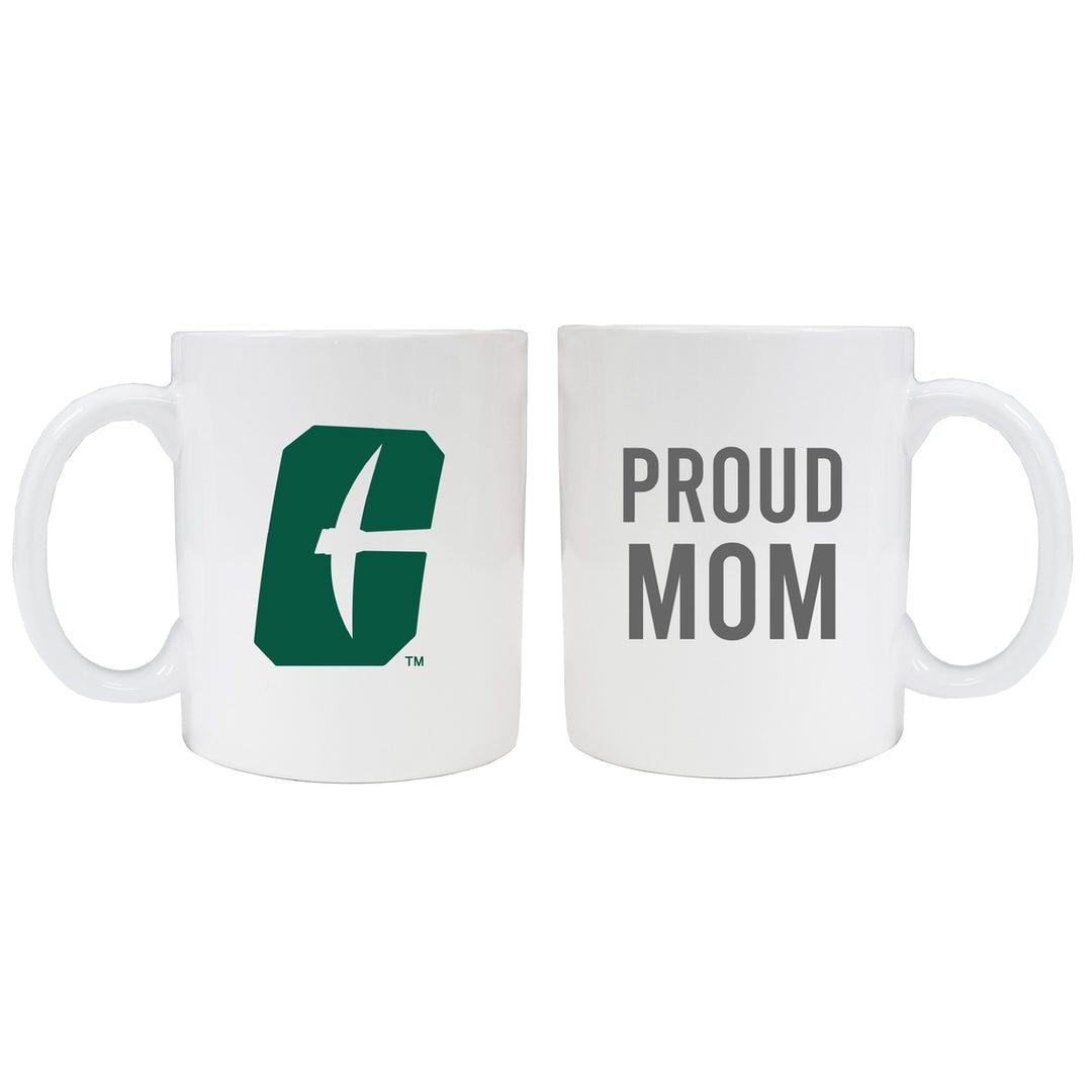 North Carolina Charlotte Forty-Niners Proud Mom and Dad Ceramic Coffee Mug - White Image 2