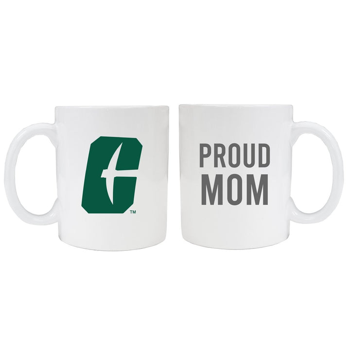 North Carolina Charlotte Forty-Niners Proud Mom and Dad Ceramic Coffee Mug - White Image 1