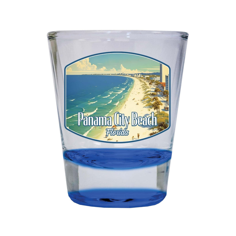 Panama City Beach Florida Design A Souvenir 2 Ounce Shot Glass Round Image 1