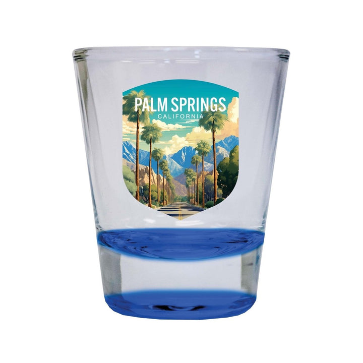 Palm Springs California Design A Souvenir 2 Ounce Shot Glass Round Image 1