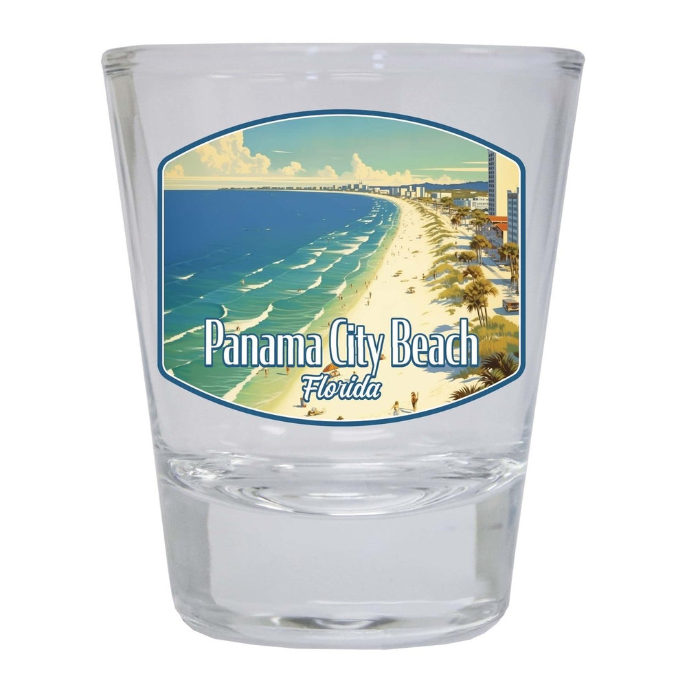Panama City Beach Florida Design A Souvenir 2 Ounce Shot Glass Round Image 2