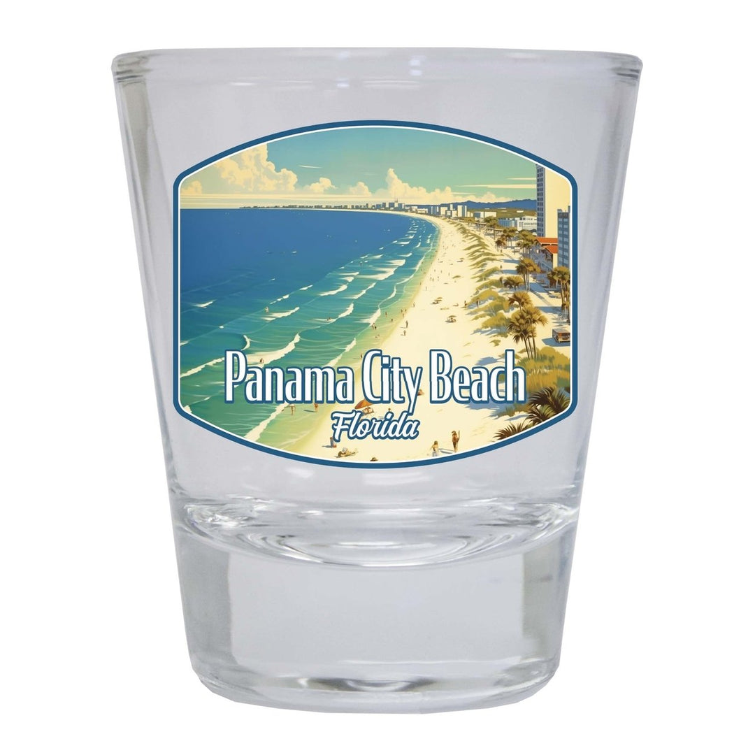 Panama City Beach Florida Design A Souvenir 2 Ounce Shot Glass Round Image 1