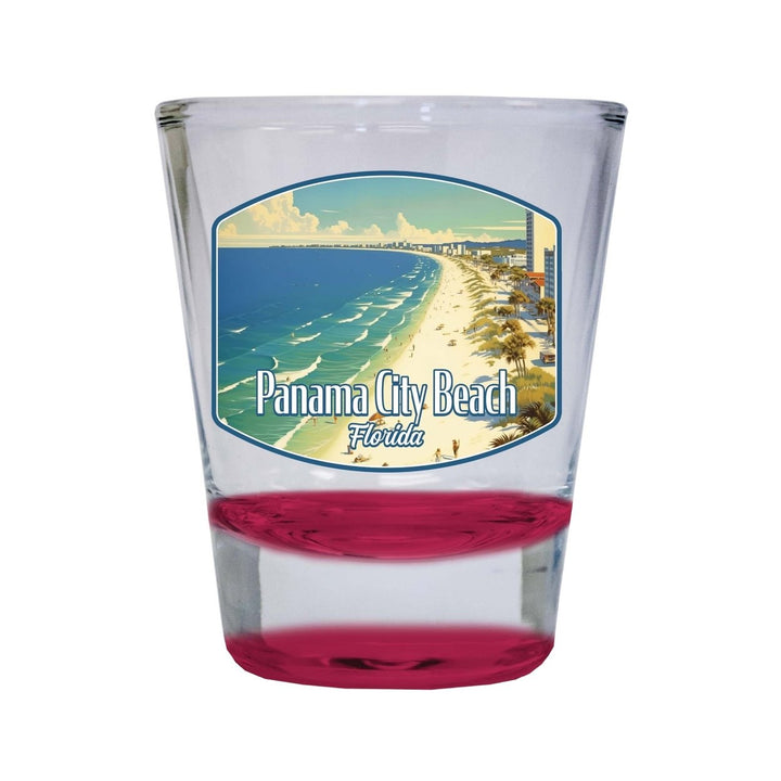 Panama City Beach Florida Design A Souvenir 2 Ounce Shot Glass Round Image 3