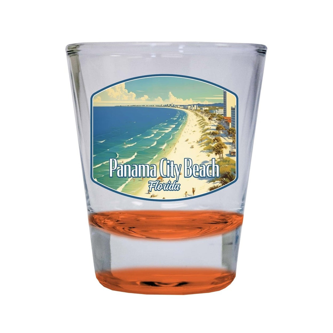 Panama City Beach Florida Design A Souvenir 2 Ounce Shot Glass Round Image 1