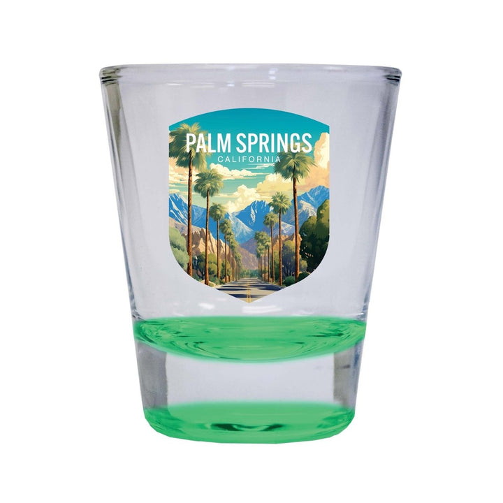 Palm Springs California Design A Souvenir 2 Ounce Shot Glass Round Image 1