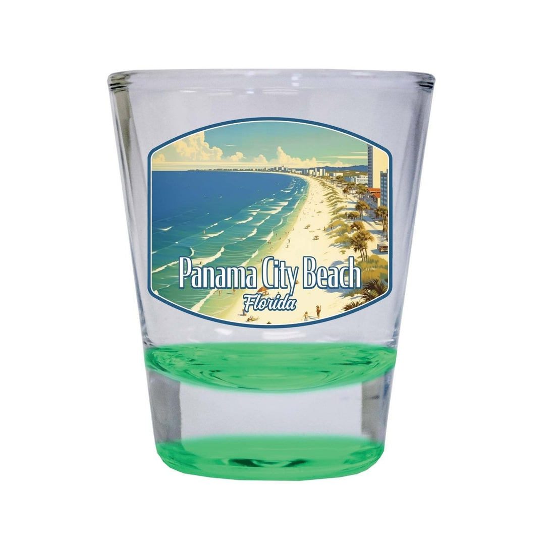 Panama City Beach Florida Design A Souvenir 2 Ounce Shot Glass Round Image 1