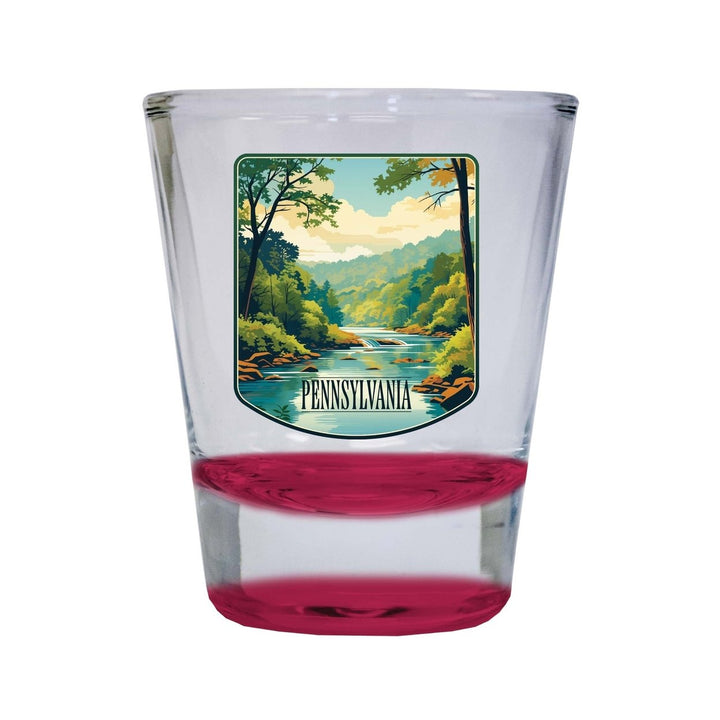 Pennsylvania Design B Souvenir 2 Ounce Shot Glass Round Image 1