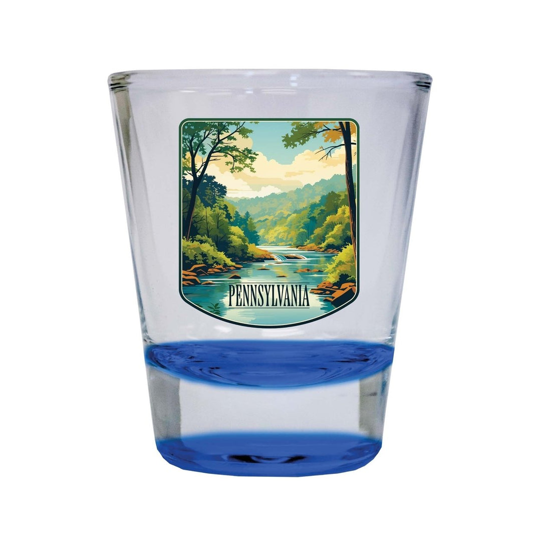 Pennsylvania Design B Souvenir 2 Ounce Shot Glass Round Image 1