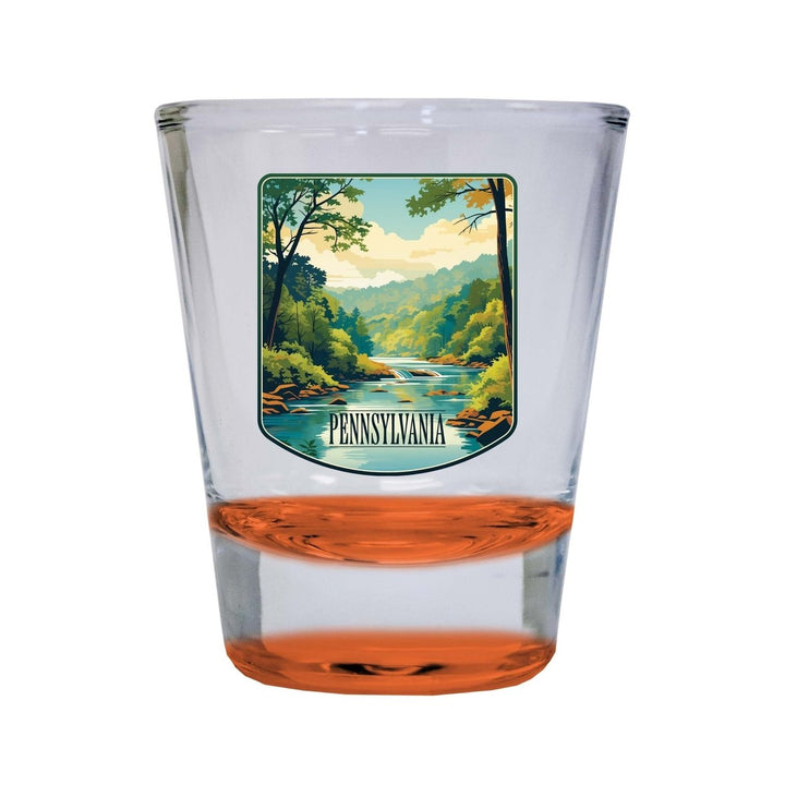 Pennsylvania Design B Souvenir 2 Ounce Shot Glass Round Image 1