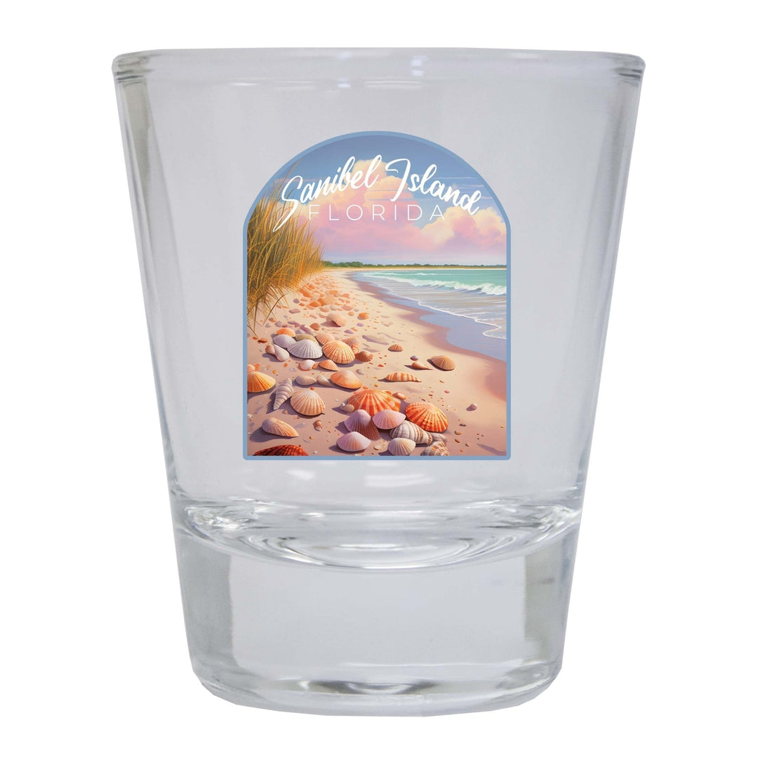 Sanibel Island Florida Design B Souvenir 2 Ounce Shot Glass Round Image 1